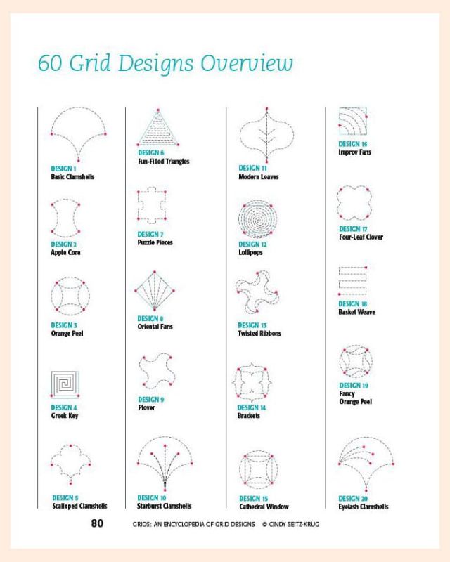 Grids: An Encyclopedia of Grid Designs by Cindy Seitz-Krug grid designs 1-20