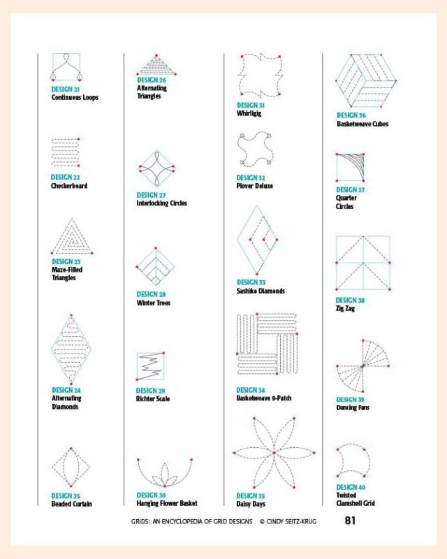 Grids: An Encyclopedia of Grid Designs by Cindy Seitz-Krug grid designs 21-40