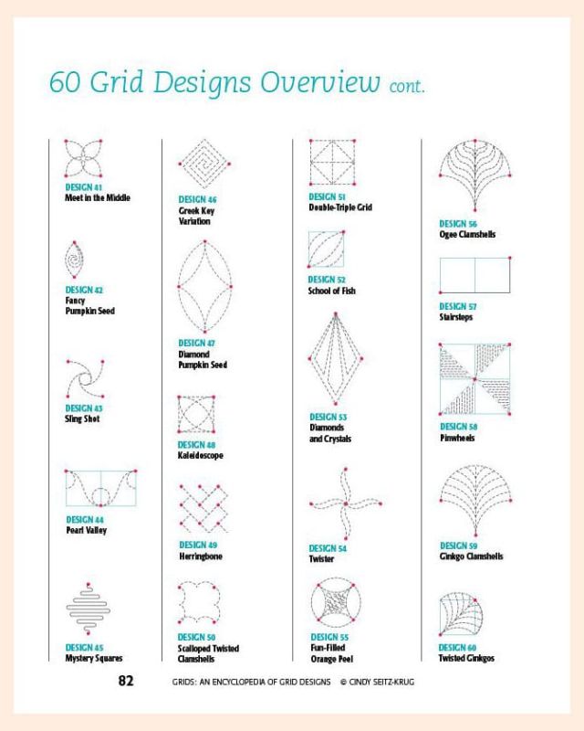 Grids: An Encyclopedia of Grid Designs by Cindy Seitz-Krug grid designs 41-60