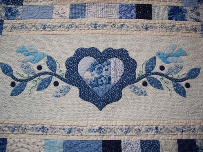 Bluer Than Blue quilt detail