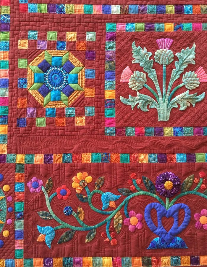 Oh Be Joyful! quilt detail