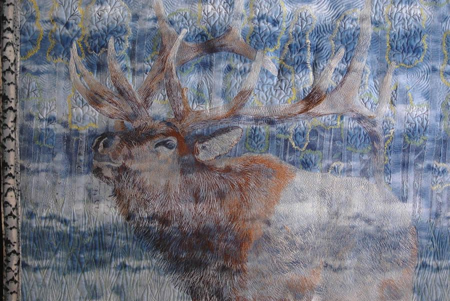 When the Aspens Turn quilt detail