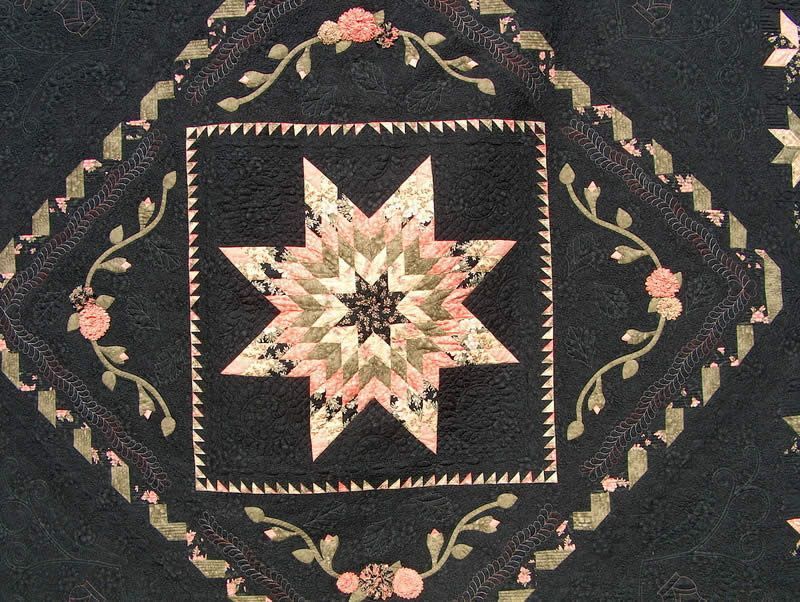 The Round Robin Flies Alone quilt detail