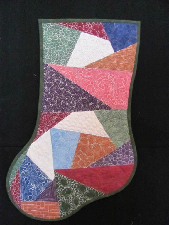 Crazy Quilt Stitch Sampler Stocking side 1