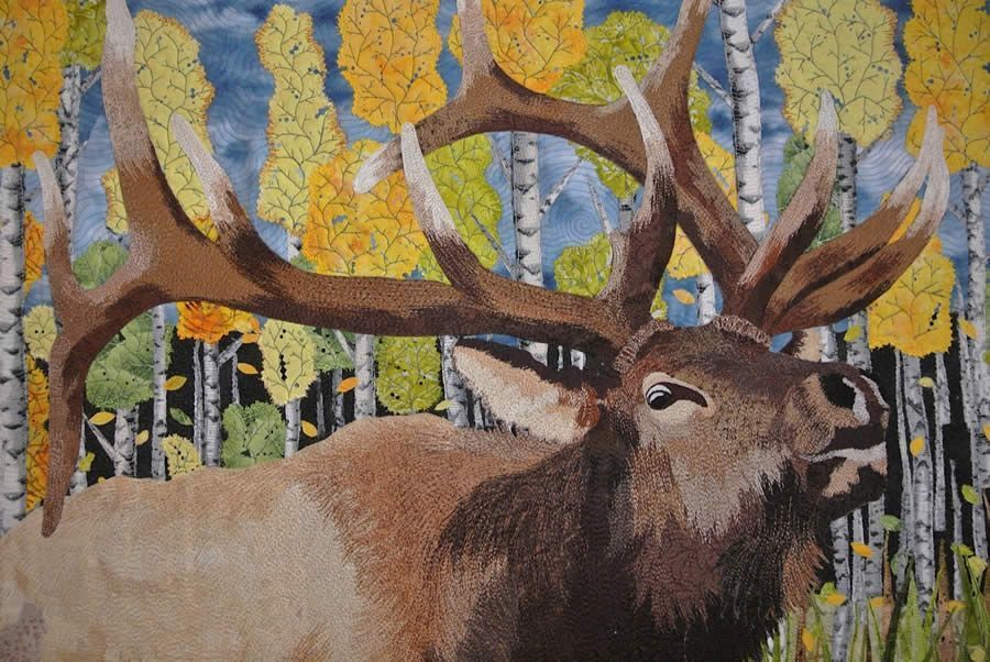When the Aspens Turn quilt detail