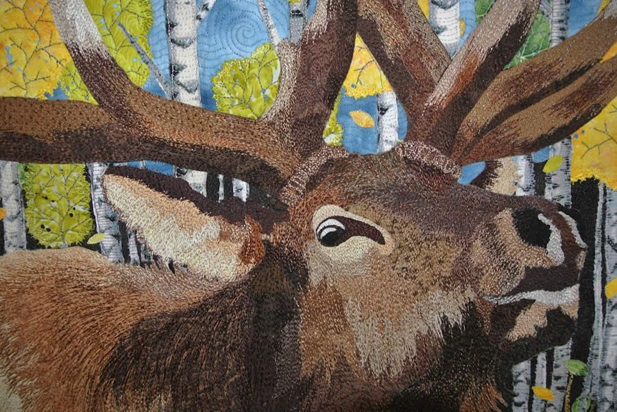 When the Aspens Turn quilt detail